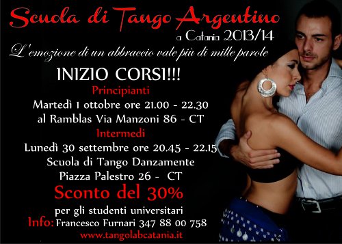 inizio corsi di tango argentino