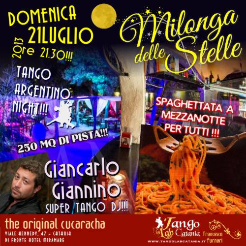 milonga delle stella tango a catania 21 luglio 2013